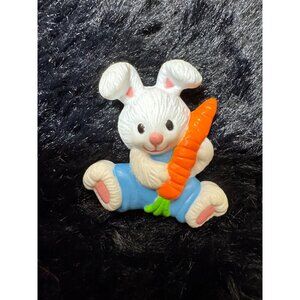 Vintage Gibson Greetings Bunny Rabbit Pin With Carrot Easter
